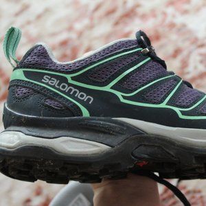 Purple/Green Salomon sneakers Size 8.5 US